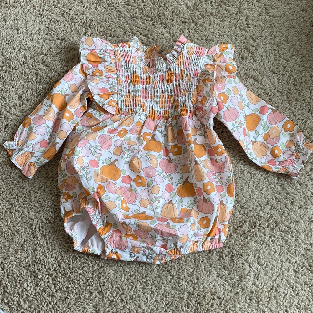 Floral Ruffled Kids One Piece